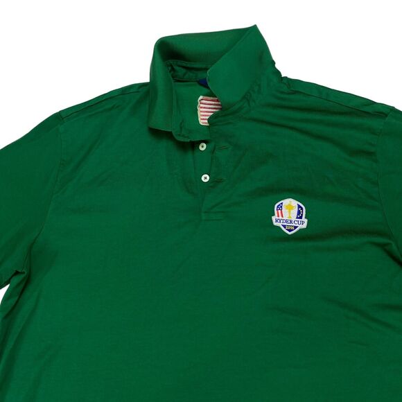 Polo Ralph Lauren Polo Shirt Men's Large Green Golf Performance Ryder Cup 2016 - Picture 14 of 16